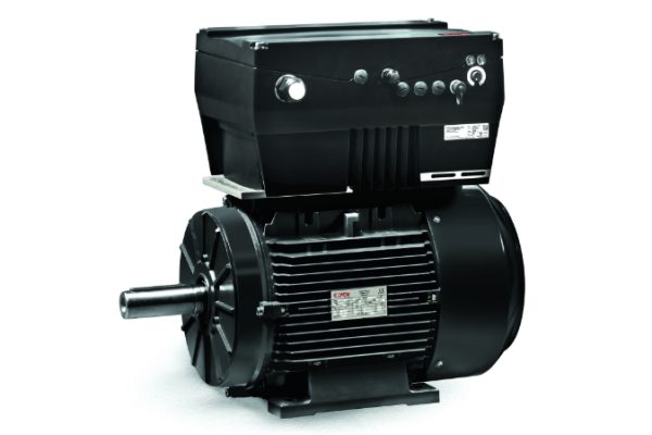 Electromagnetic motors with integrated frequency inverter